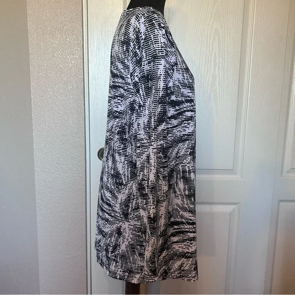 Christopher & Banks Black and White Open Front Shacket Shirt Blouse Size Large - Picture 3 of 5